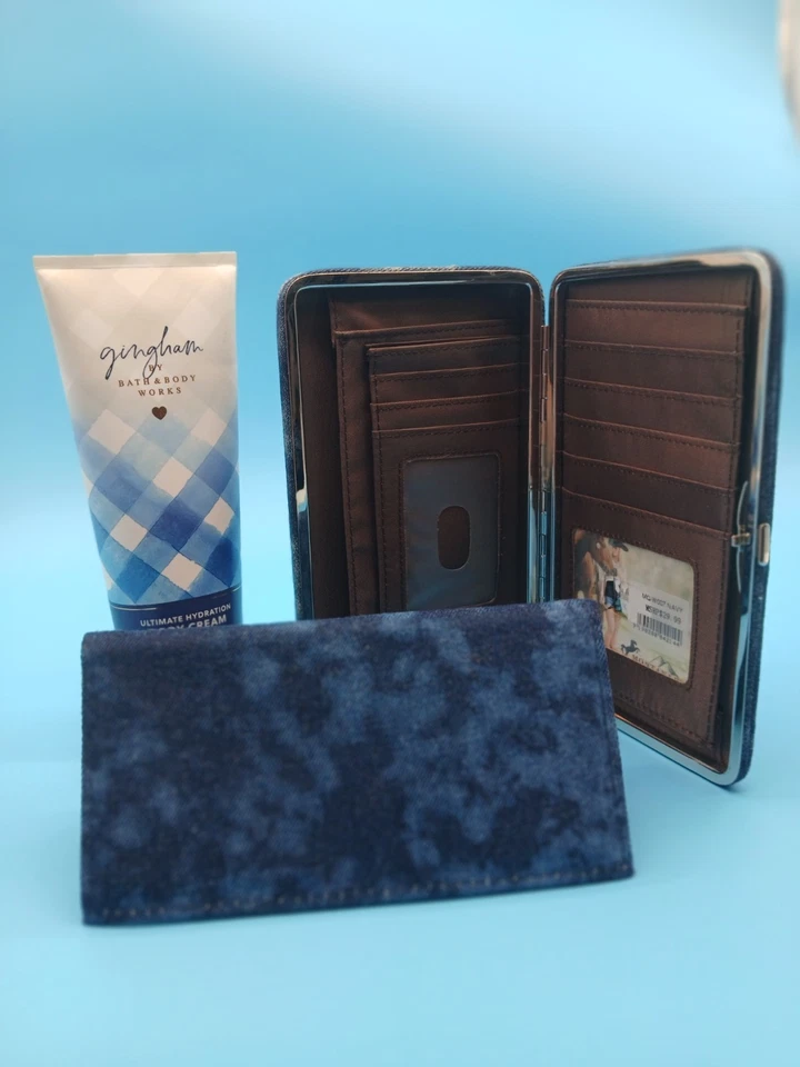 Montana West Rhinestone & Denim Wallet with Gingham Bath & Body Cream - Image 2 of 4