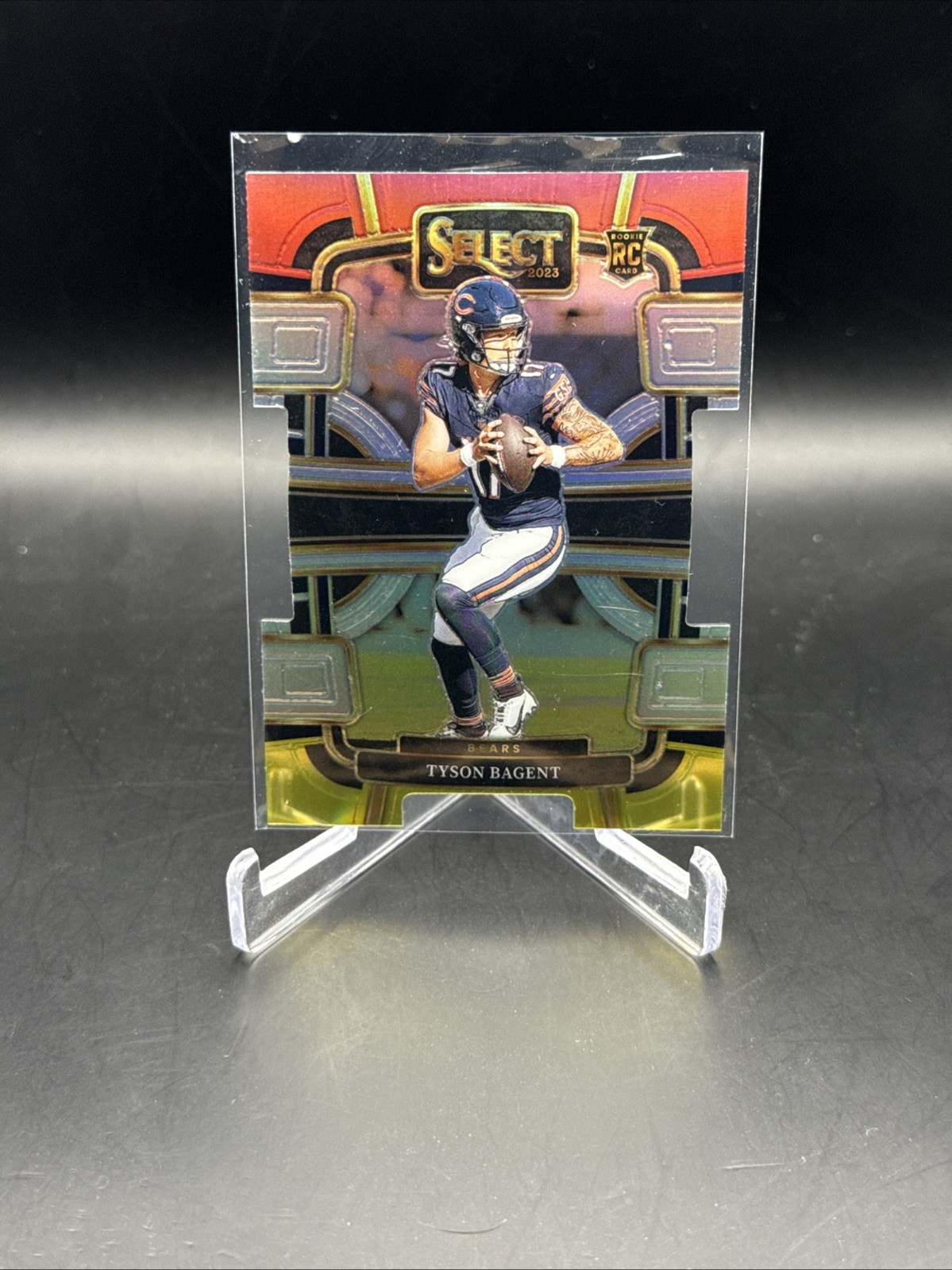 2023 Panini Select - Concourse Tyson Bagent #18 Red & Yellow Prizm Die-Cut (RC)