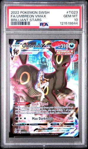 POKEMON FA/UMBREON VMAX 2022 SSH BRILLIANT STARS #TG23 PSA 10
