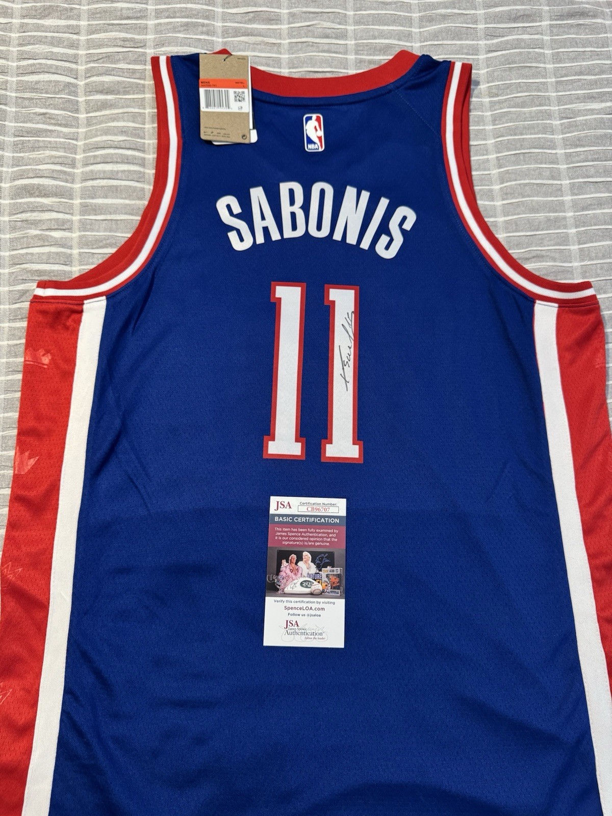Domantas Sabonis Signed Autographed Sacramento Kings Jersey JSA COA Certified 