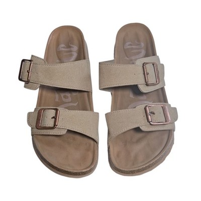 Mad Love Sandals Keava Footbed Shoes Womens Size Coppertone Buckles Green 