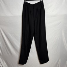 Vintage 1980s Giorgio Sant Angelo Black 100 Wool Pleated Pants Size 8