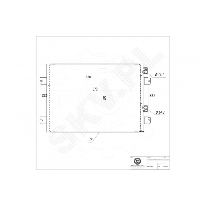 Condensateur de clim pour Dacia Logan et Sandero 1.5 dCi et 1.6 16V MPi