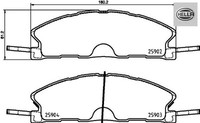Hella 8DB355025-071 Bremsbelagsatz FüR Scheibenbremse Bremsbelagsatz