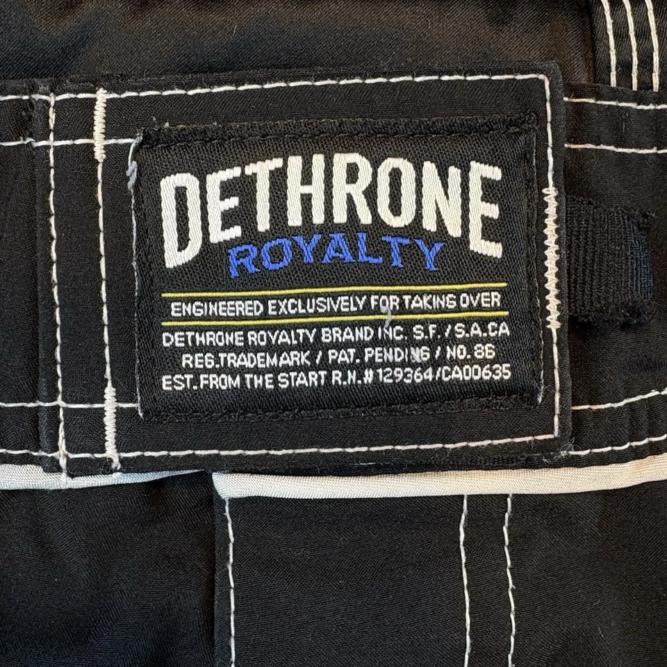 Dethrone Royalty Black Boxing Board Shorts With Red & White Mens Size 34 - Image 3 of 4