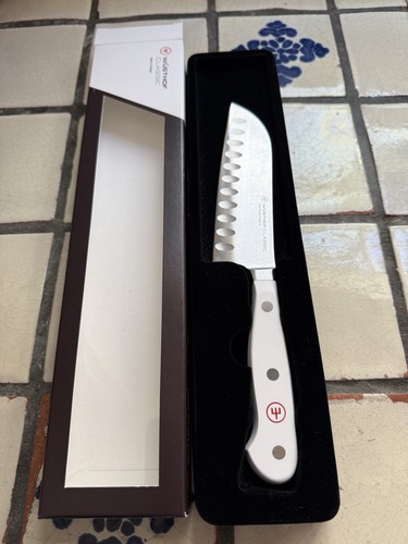 Wusthof Classic 5 inch White Handle Santoku Knife- used