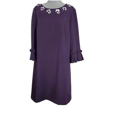 Tahari Purple Shift Knee Length Dress Size 10