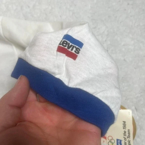 NUEVO CON ETIQUETAS 1984 Juegos Olímpicos Los Ángeles Levi's Timbre Camiseta Punto Único Años 80 XL Foto 4 de 4