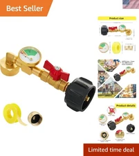 Brass Propane Refill Adapter with Gauge - Eco-Friendly & Cost-Effective