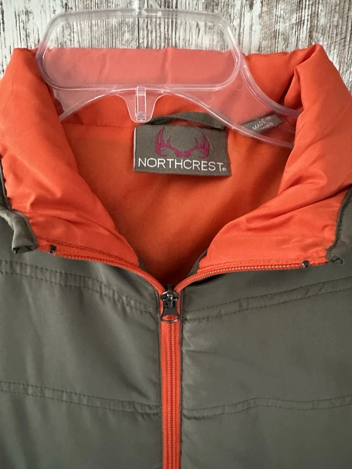 Женский жилет-пуховик NORTHCREST размер S зеленый камуфляж/оранжевый без рукавов - Изображение 4 из 4