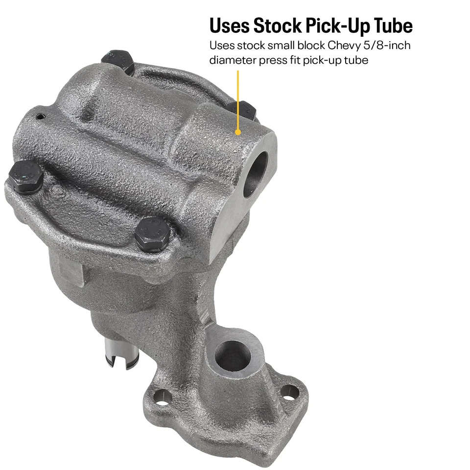 Bomba de óleo de volume de estoque, captador 5/8, compatível com bloco pequeno Chevy - Imagem 3 de 4