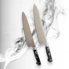 Chef Knife Set 10.5 & 12 inch German Steel Pakkawood Handle Kitchen Cutlery