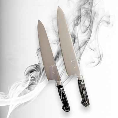 Chef Knife Set 10.5 & 12 inch German Steel Pakkawood Handle Kitchen Cutlery