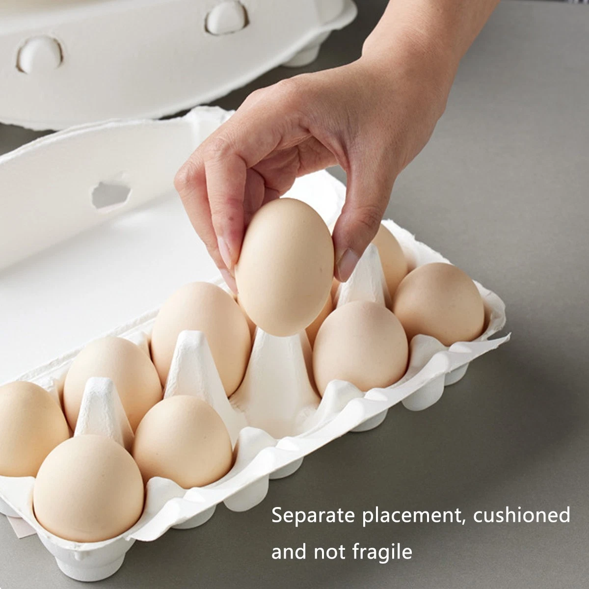 30PCS White Full Dozen Carton 6-15eggs Recyclable Egg Cartons - Curved Edge​