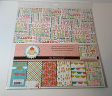 2011 My Mind s Eye 12x12 Paper Kit hip-hooray Birthday Party Sara Schmutz NISP