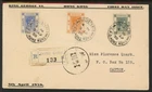 HONG KONG 1938 first day cover with KGVI 2c 4c 25c registered to China
