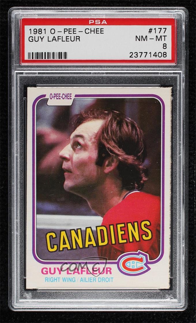 1981-82 O-Pee-Chee Guy Lafleur #177 PSA 8 HOF 0ll