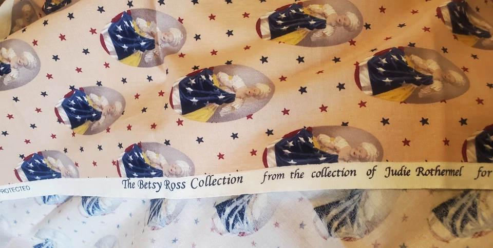 VHTF OOP Judie Rothermel Betsy Ross Collection Fabric 43" x 56" Marcus Fabrics - Image 3 of 4
