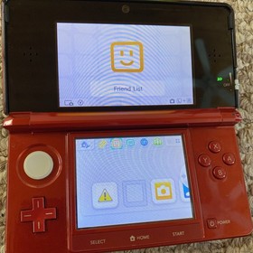 NICE Nintendo 3DS Handheld System - Flame Red With Stylus And Charger USA Ver