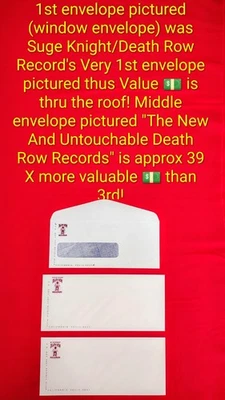 Death Row Records Original 3 Mega Item Combo Envelope Set Suge Knight Tupac Rare - Image 1 of 4