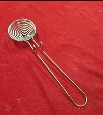 Silver Egg Yolk Separator Egg White Filter  Easy Grip 9.5 Inches