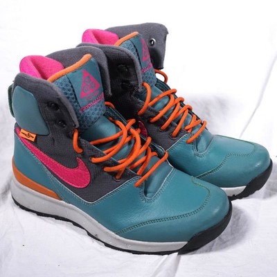 Nike Stasis ACG Athletic Boots Mineral Teal Pink Urban Orange Size 4.5 RARE