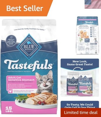 BLUE Tastefuls 15lb All-Natural Dry Cat Food   Gentle on Stomach, Immune Support