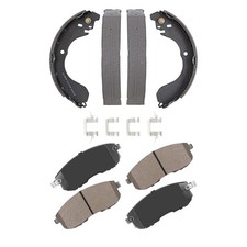 Front Rear Ceramic Brake Pads And Drum Shoes Kit For Nissan Sentra Versa Cube