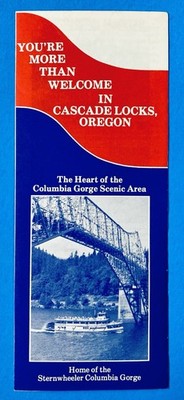 Vintage Cascade Locks Oregon Tourist Brochure Columbia River Gorge Map Insets