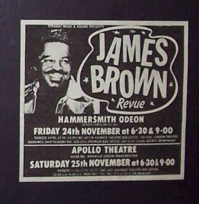 James Brown Take a Look at Those Cakes UK Tour 1978 Mini Poster Type Concert Ad