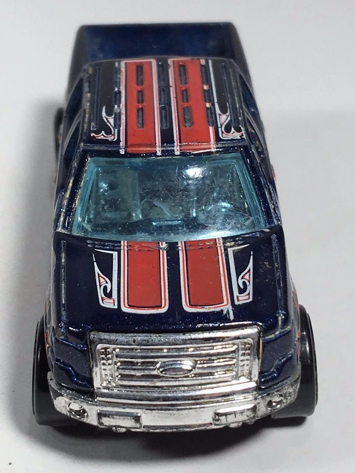 Hot Wheels Ford F150 Truck Red Rims Racing Stripe Flames Superlift Malaysia - Image 3 of 4