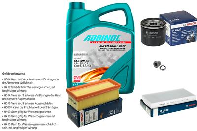 BOSCH Inspektionspaket 5L ADDINOL SUPER LIGHT 5W-40 für Renault Twingo I C06_