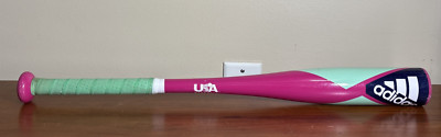 ADIDAS Triple Stripe Tee Ball Bat 2 1/4 Barrel 24  12 Oz Hot Pink & Green