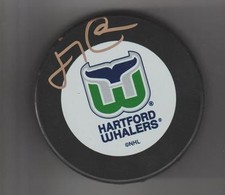 Jimmy Carson AUTOGRAPHED HARTFORD WHALERS HOCKEY PUCK SIGNED 