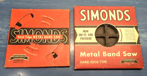 Vintage Simonds Band Saw Blade Reel Packs - Remaining Length on Spools - 2 Types