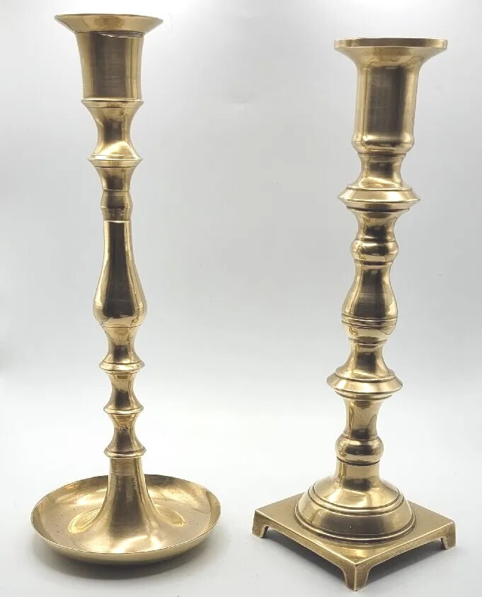 复古黄铜烛台9 英寸,印度制造,2 件装| eBay