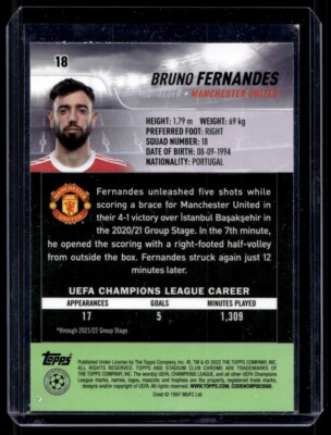 2021 Stadium Club Chrome UEFA Bruno Fernandes G7 Manchester United