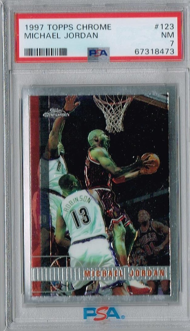 1997 Topps Chrome 123 Michael Jordan  PSA 7   *Just Graded*  3654*