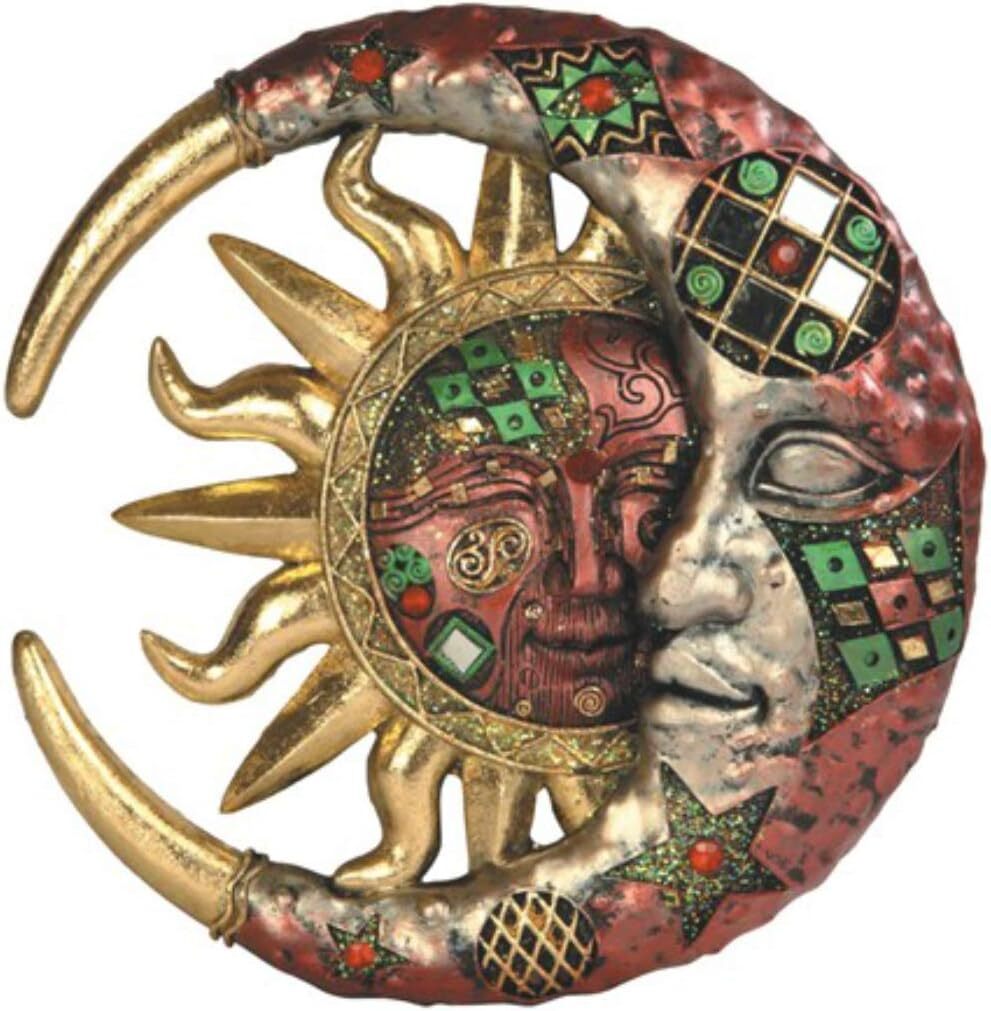George S. Chen Imports Mosaic Crescent Moon & Sun Wall Plaque Decoration (Large,