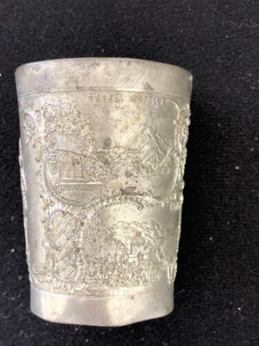 VTG Silver tone metal shot glass/container, Wilhem Tell Kapelle, Lowe Von Luzern - Picture 4 of 8