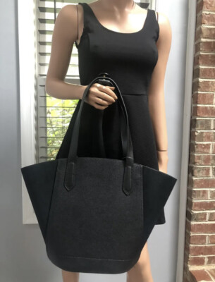 NWT Michael Kors Portia Large Carryall Tote Chic Bag Black Leather