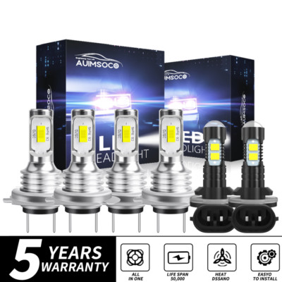 For Kia Sorento 2014-2018 White LED Headlight High Low Beam Fog Light Bulbs Kit
