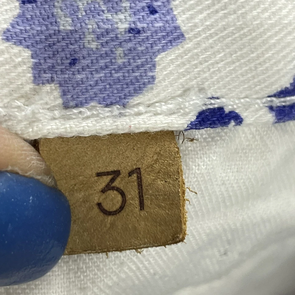 Pantalones Cortos Rebecca Minkoff Crosby Boyfriend Talla 31 Azul Blanco Corte Foto 4 de 4