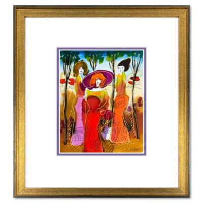 Moshe Leider, Framed Original Mixed Media Watercolor Painting, Hand Signed