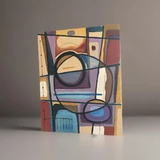 LISTED ARTIST painting ABSTRACT modernist CUBISM fine art Dr. BENJAMIN Gross