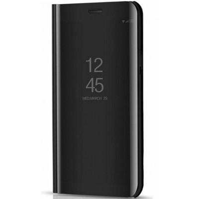 Clear View Standing Mirror Black Flip Case Cover Stand For Xiaomi Redmi 6