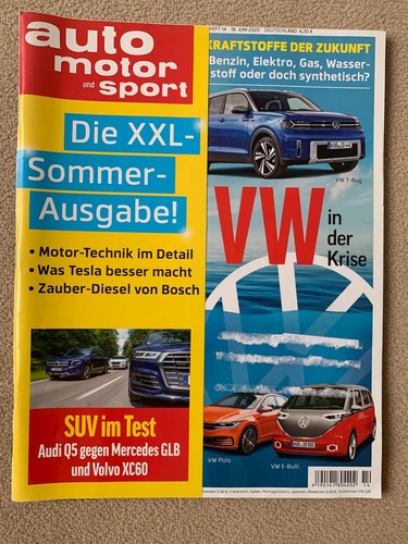 Auto Zeitschrift: auto motor und sport. Heft 14/ 18.6.20 VW Touran, T-Rug, Buggy