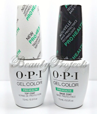 OPI GelColor Top Coat & Base Coat Prohealth Soak Off LED Gel .5oz +bonus! NEW