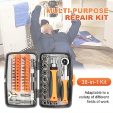 38 In 1 Ratchet Screwdriver Set Adjustable Socket Wrench Precision Bits Tool Kit