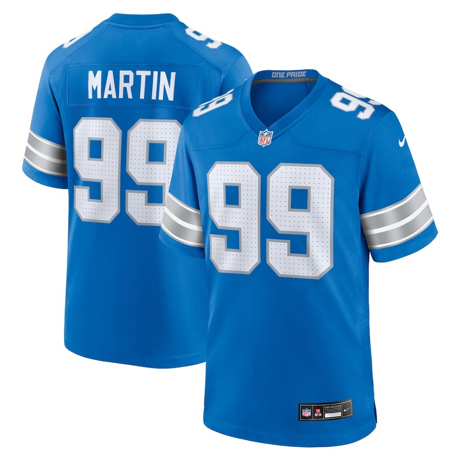 Detroit Lions Brodric Martin #99 Nike Men's Blue 2025 Official NFL